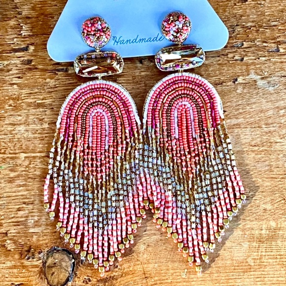 🌺🎉HP🎉🌺 NWT Deepa Gurnani Luxe Beaded Fringe Chandeliers - Picture 12 of 16